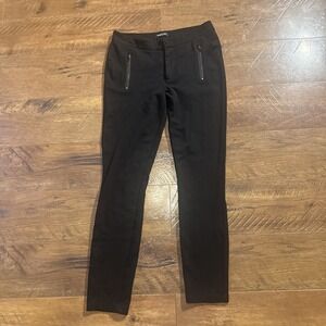 Kenneth Cole New York Women's Stretch Pants Size 6 Front Zip Pockets Rayon Black